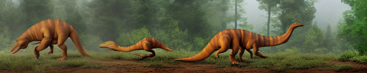 Dinosaurier auf einer Lichtung